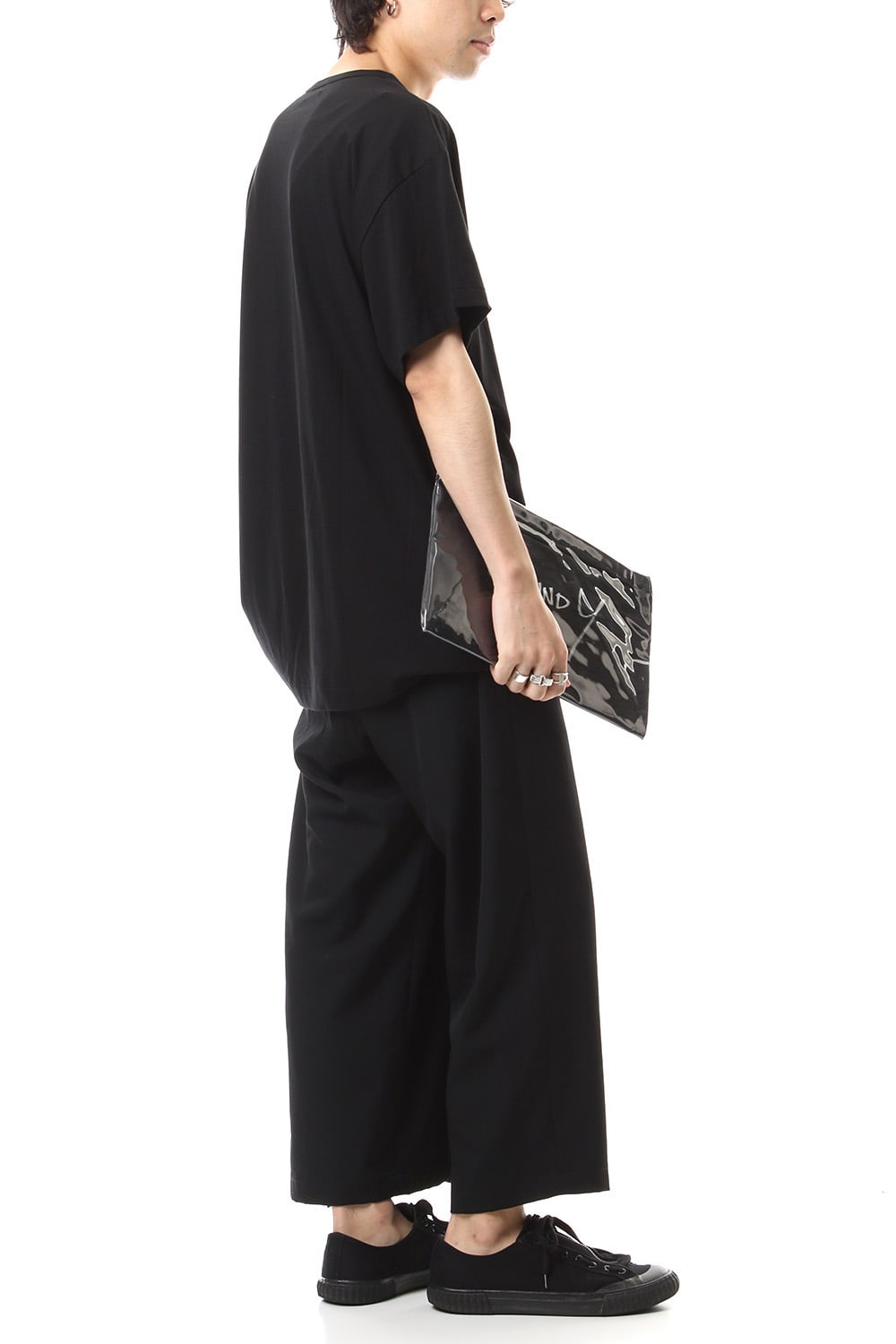 Polyvinyl Chloride Clutch bag Black