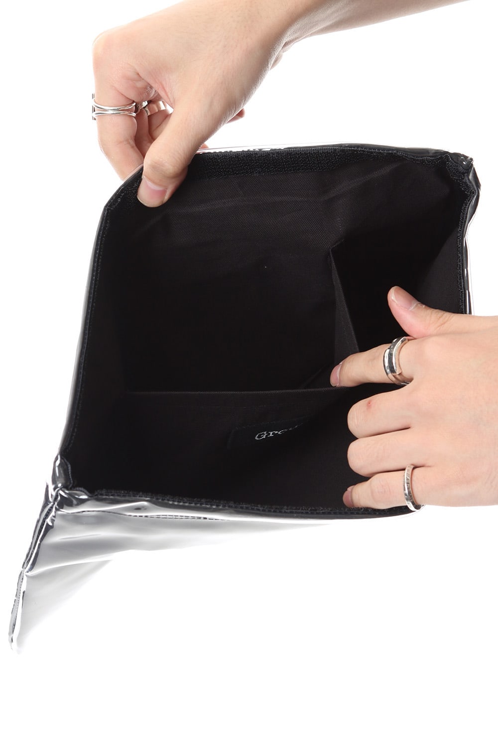 Polyvinyl Chloride Clutch bag Black