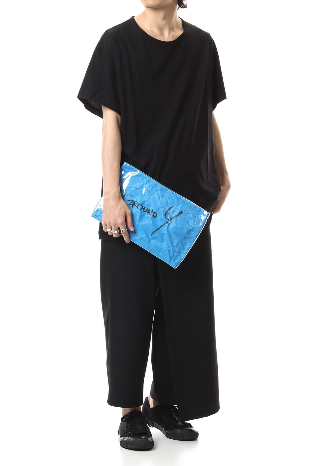 ポリビニール クロライド クラッチ バッグ ブルー