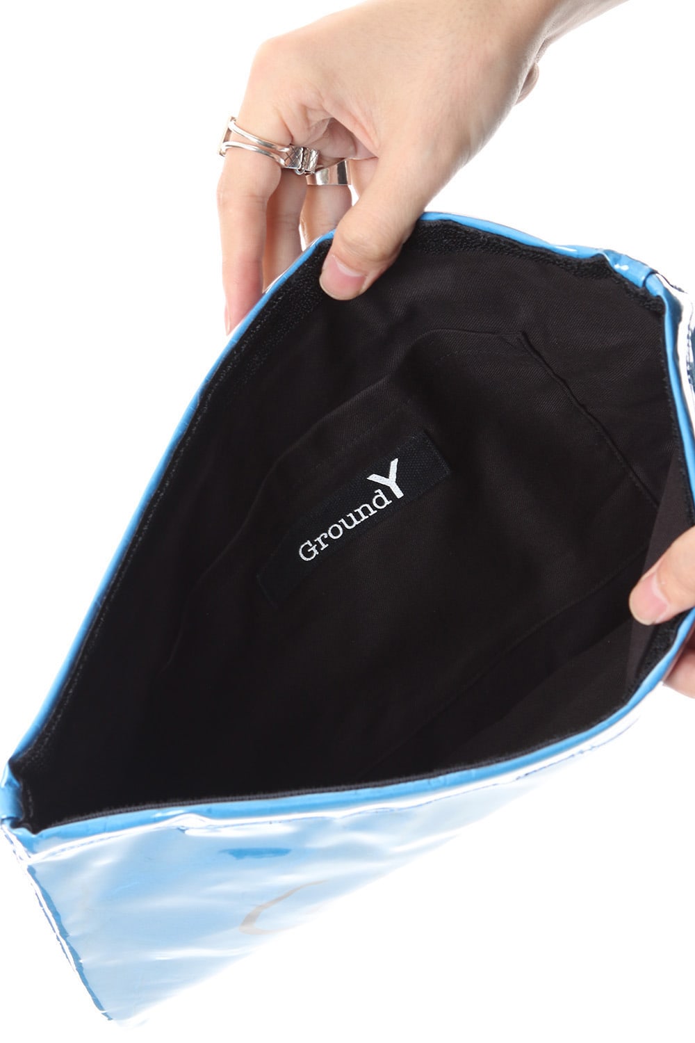 ポリビニール クロライド クラッチ バッグ ブルー