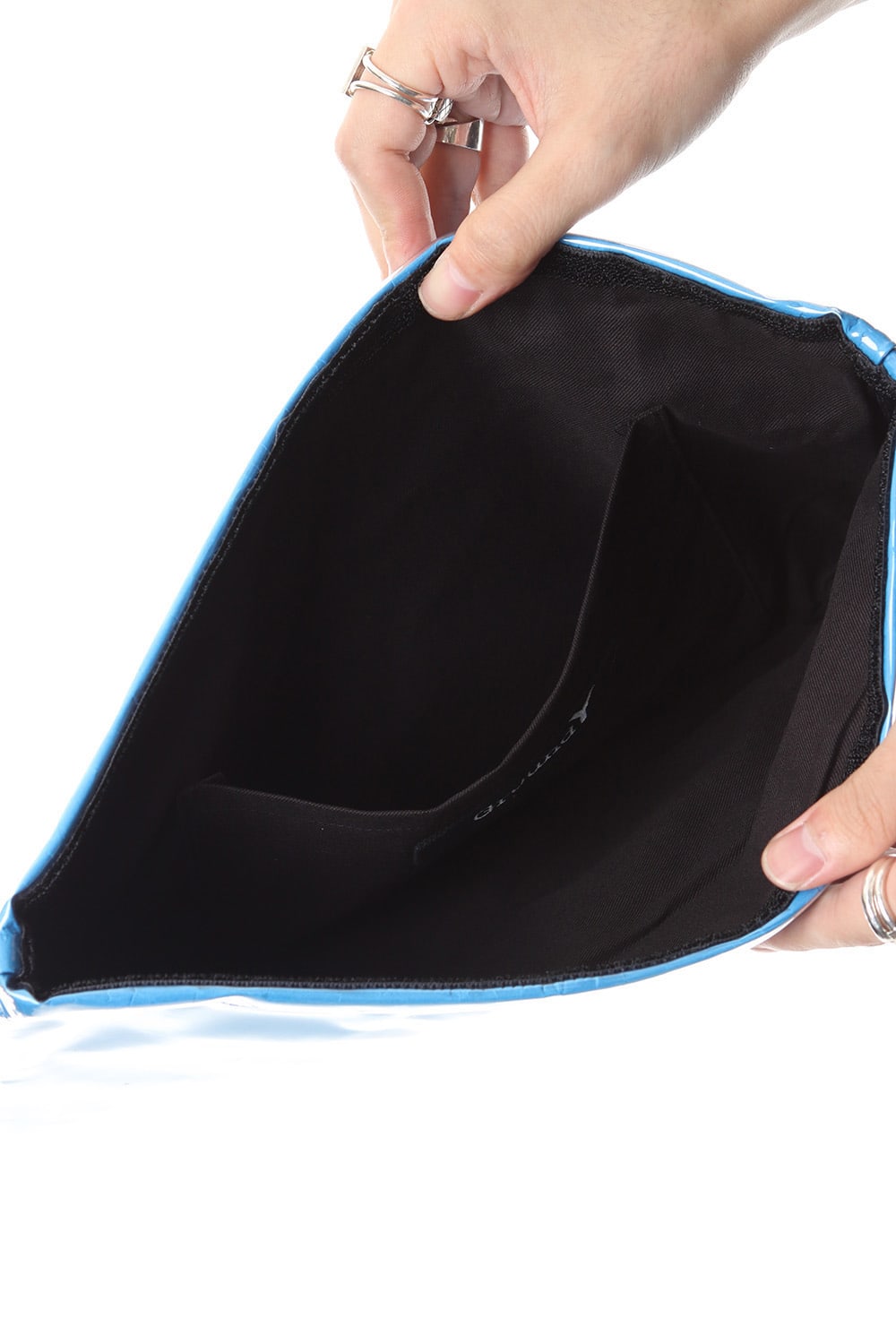 ポリビニール クロライド クラッチ バッグ ブルー