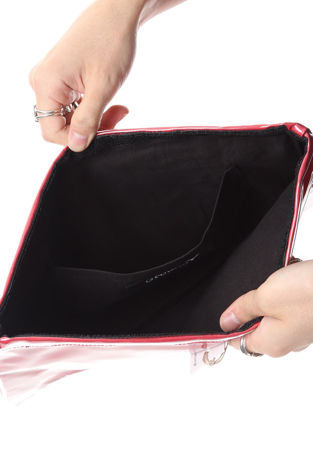 Polyvinyl Chloride Clutch bag Red