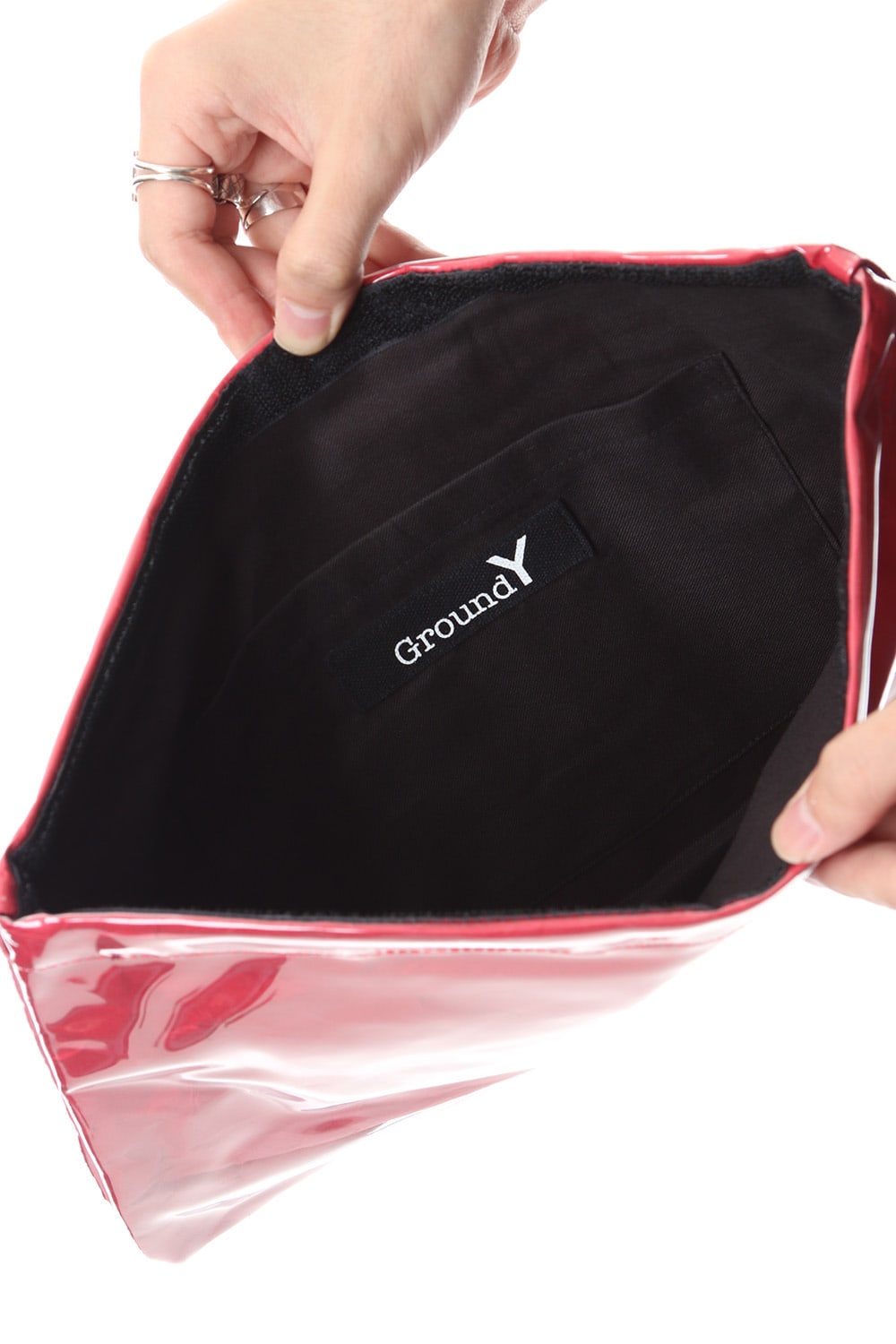 Polyvinyl Chloride Clutch bag Red