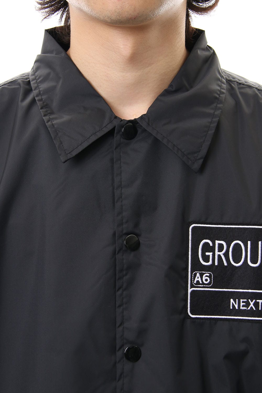 Emblem/Rin print nylon coat jacket