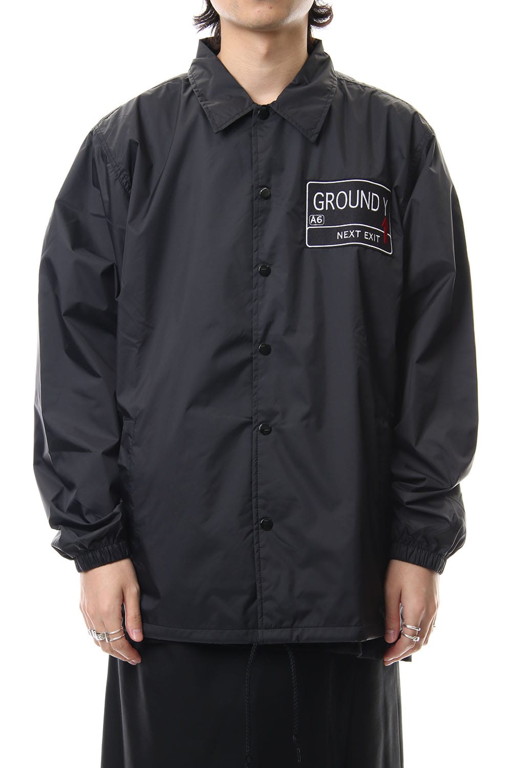 Emblem/Rin print nylon coat jacket