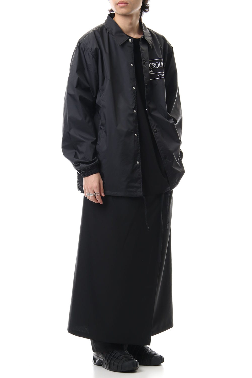 Emblem/Rin print nylon coat jacket