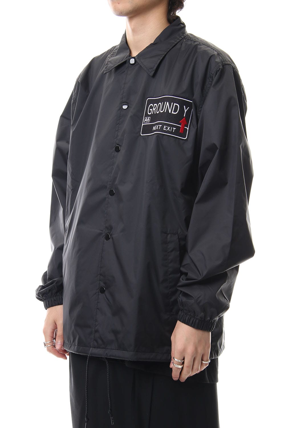 Emblem/Rin print nylon coat jacket