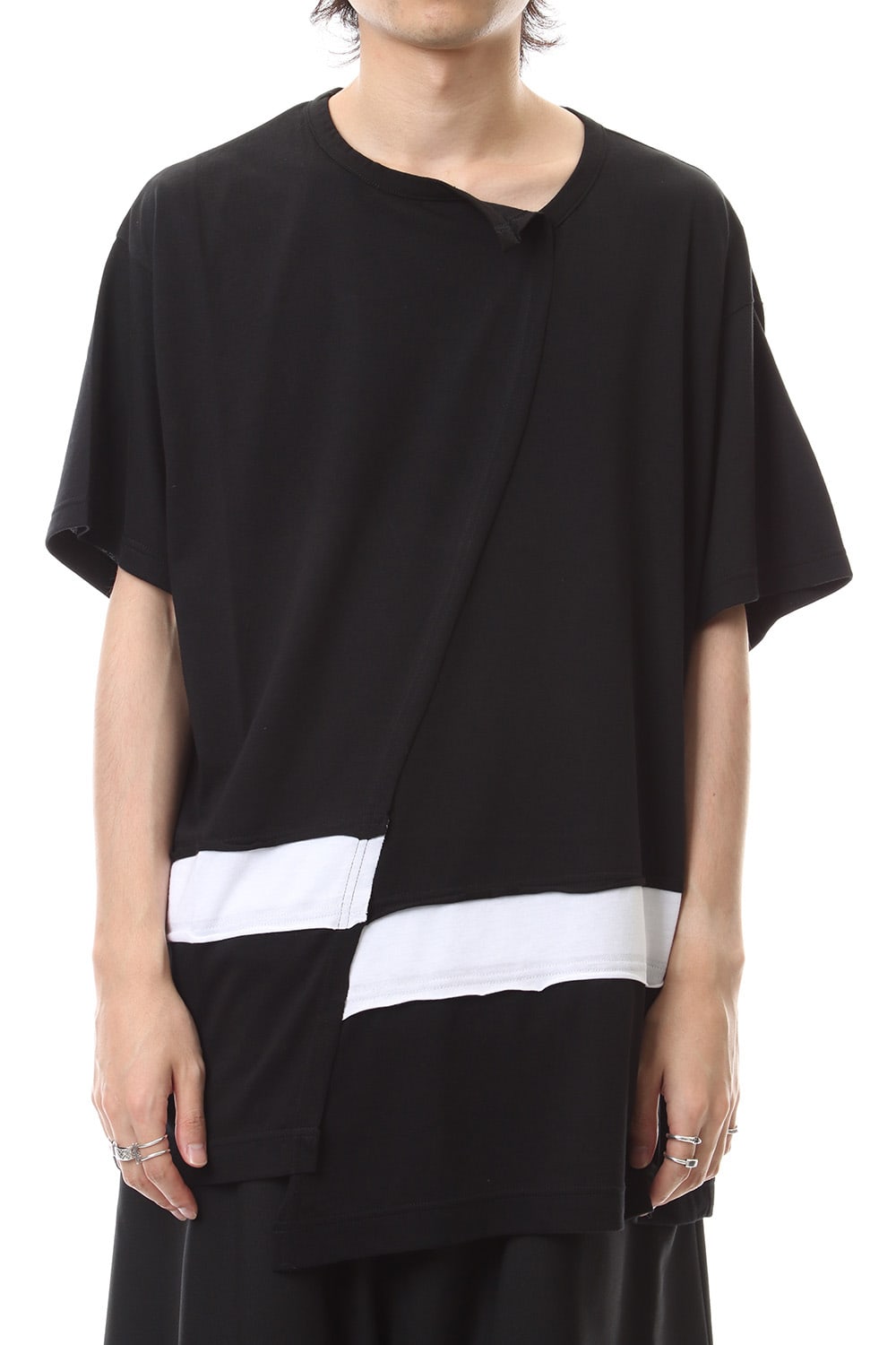 Straight vertical line Short sleeve