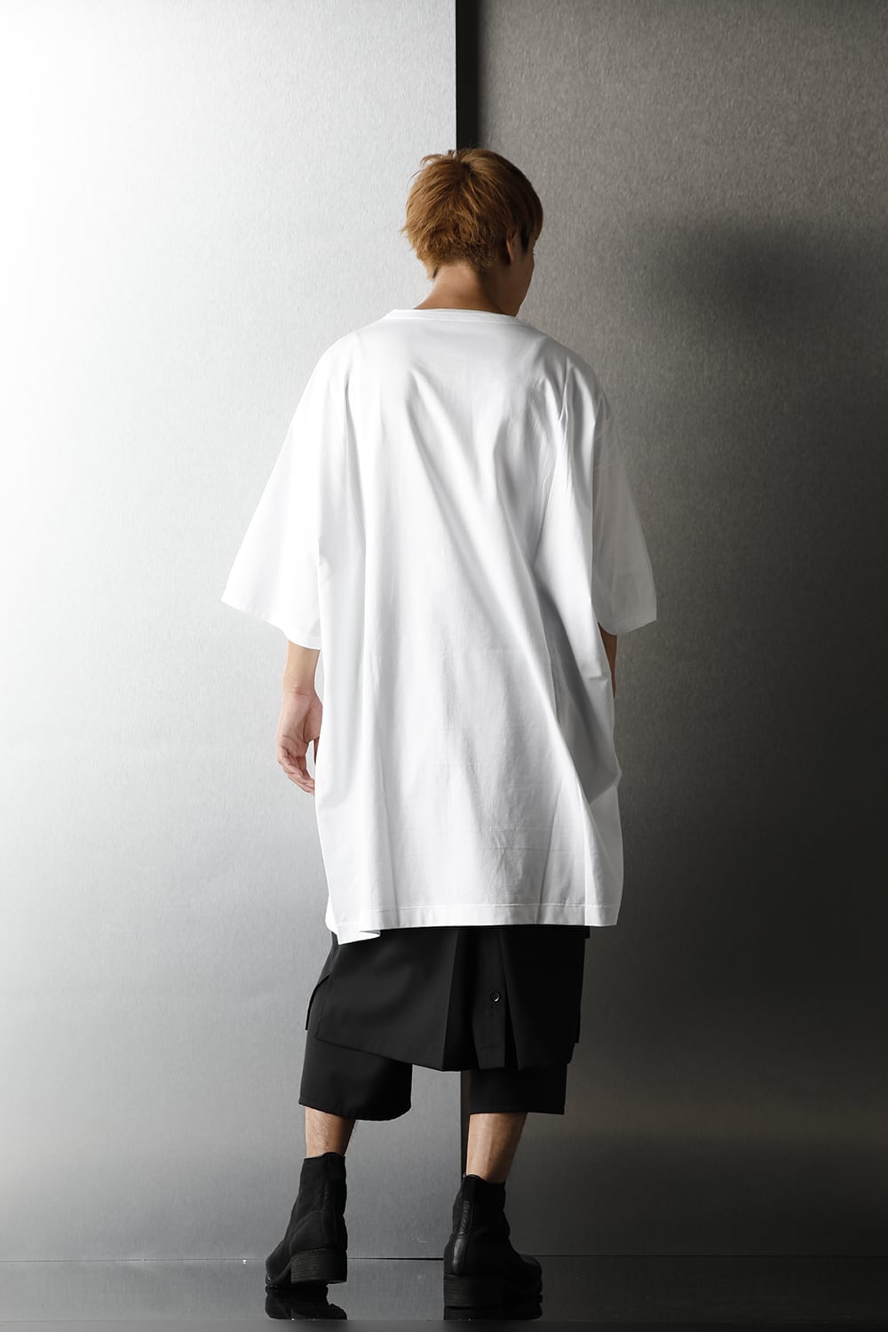 ジャージー オープン ボタン ショートスリーブ ジャンボ T ホワイト