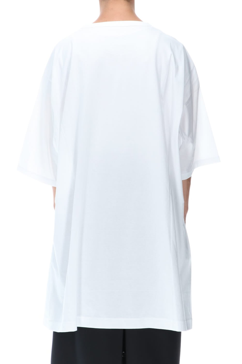 ジャージー オープン ボタン ショートスリーブ ジャンボ T ホワイト