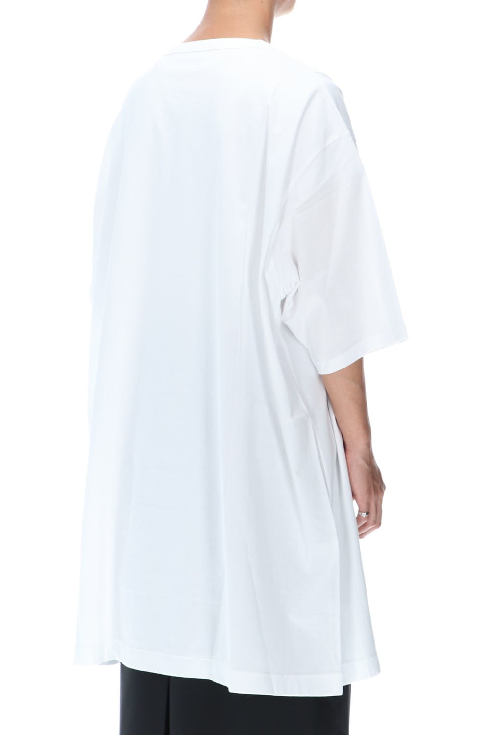 ジャージー オープン ボタン ショートスリーブ ジャンボ T ホワイト