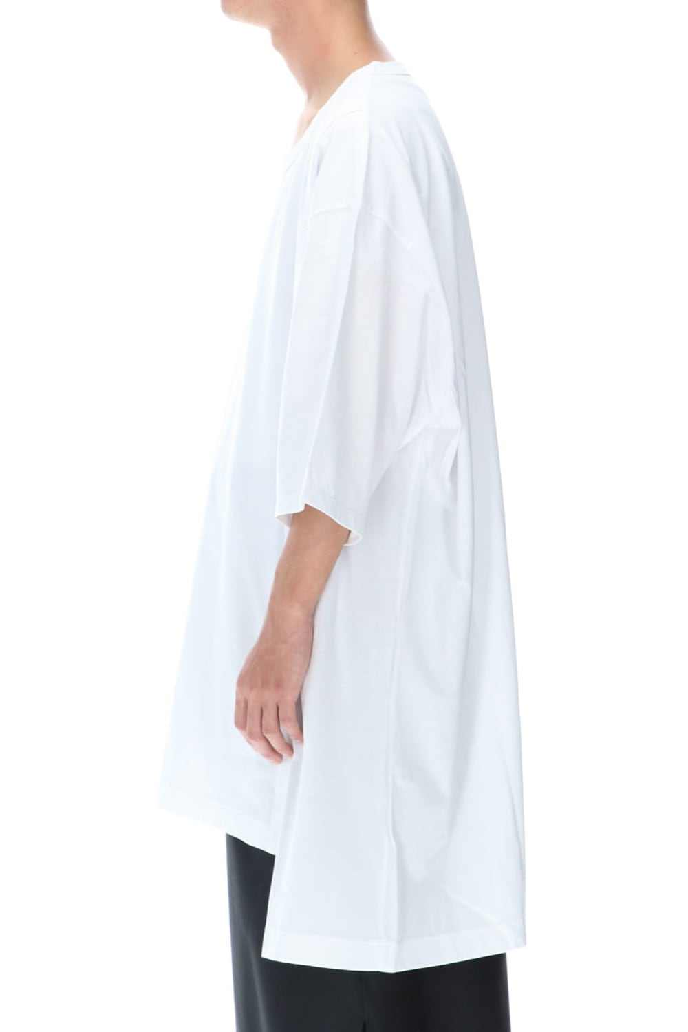 ジャージー オープン ボタン ショートスリーブ ジャンボ T ホワイト