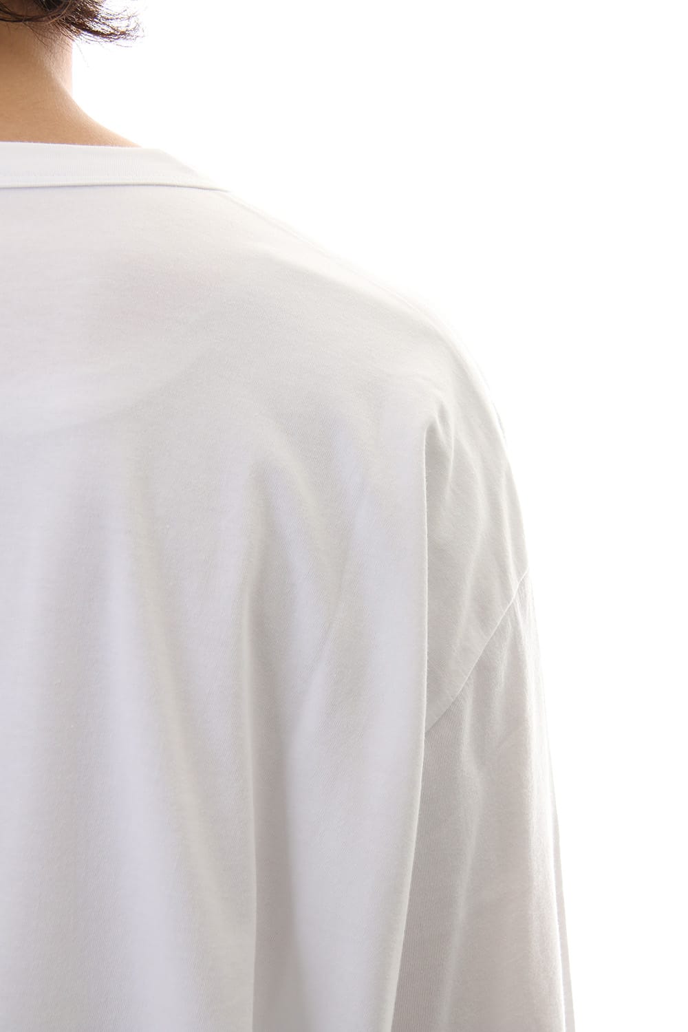 Side button Long sleeve Jumbo tee White