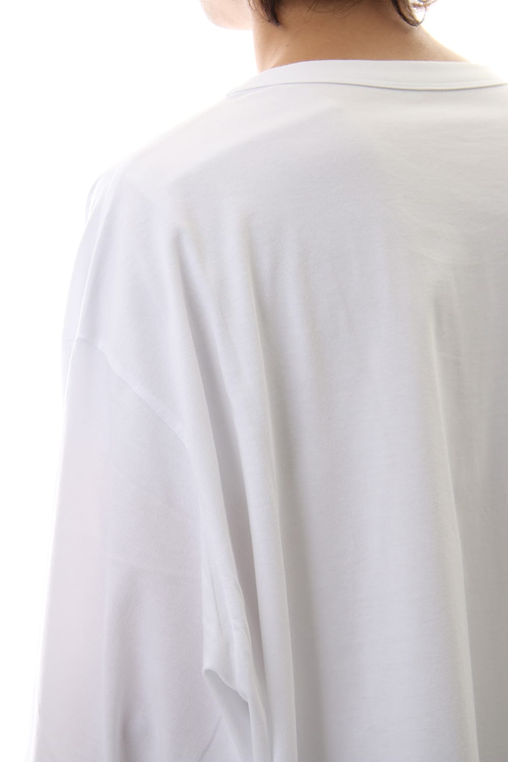 Side button Long sleeve Jumbo tee White