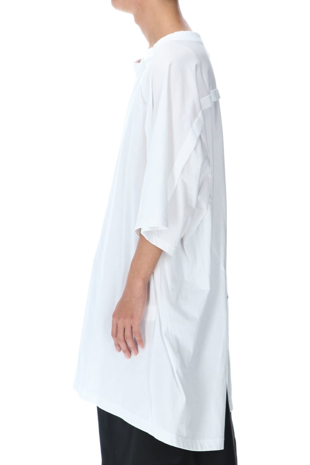 Front Raglan Slit Short Sleeve Tee White