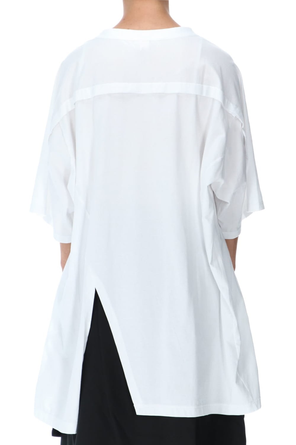Front Raglan Slit Short Sleeve Tee White