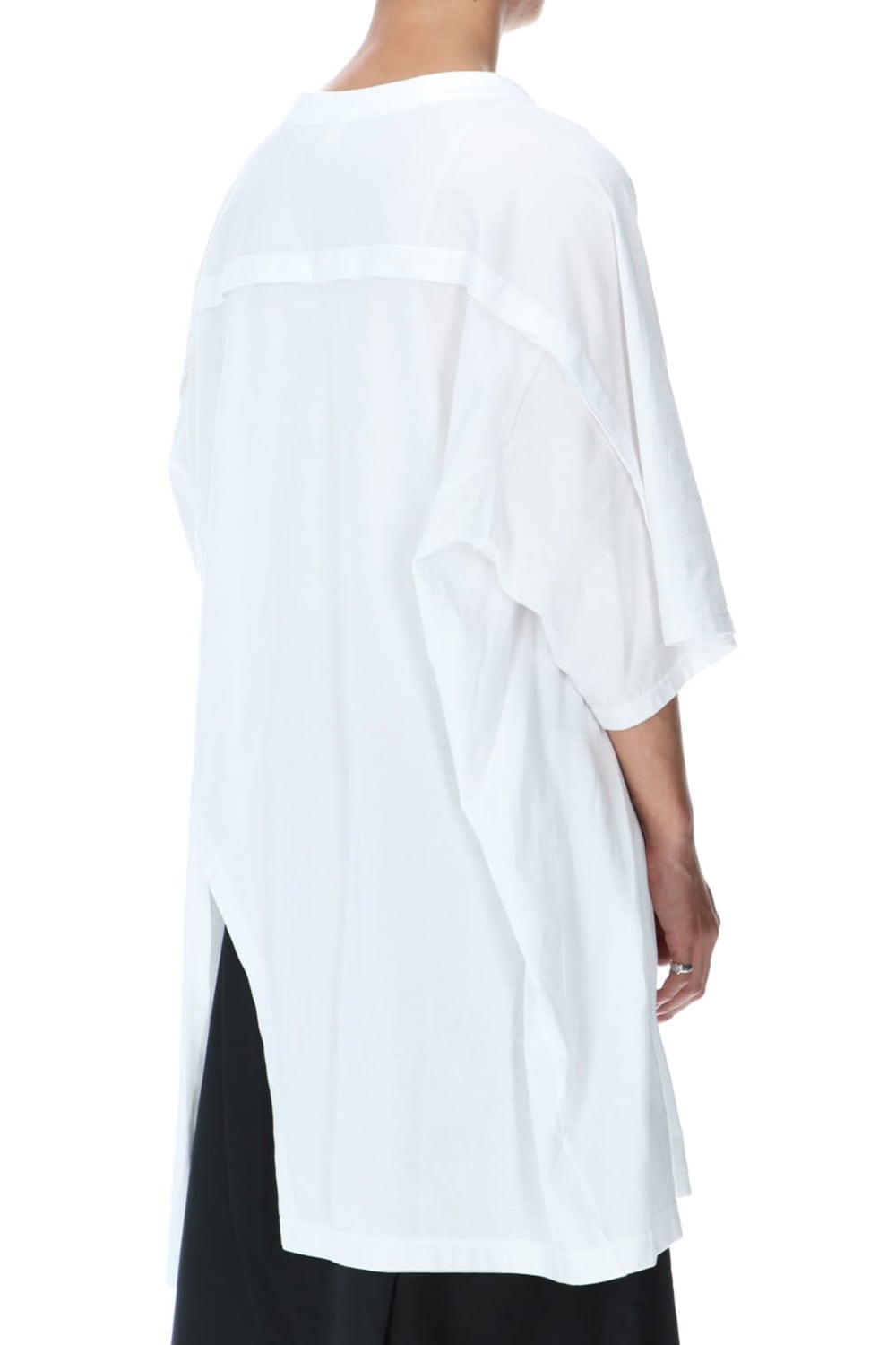 Front Raglan Slit Short Sleeve Tee White