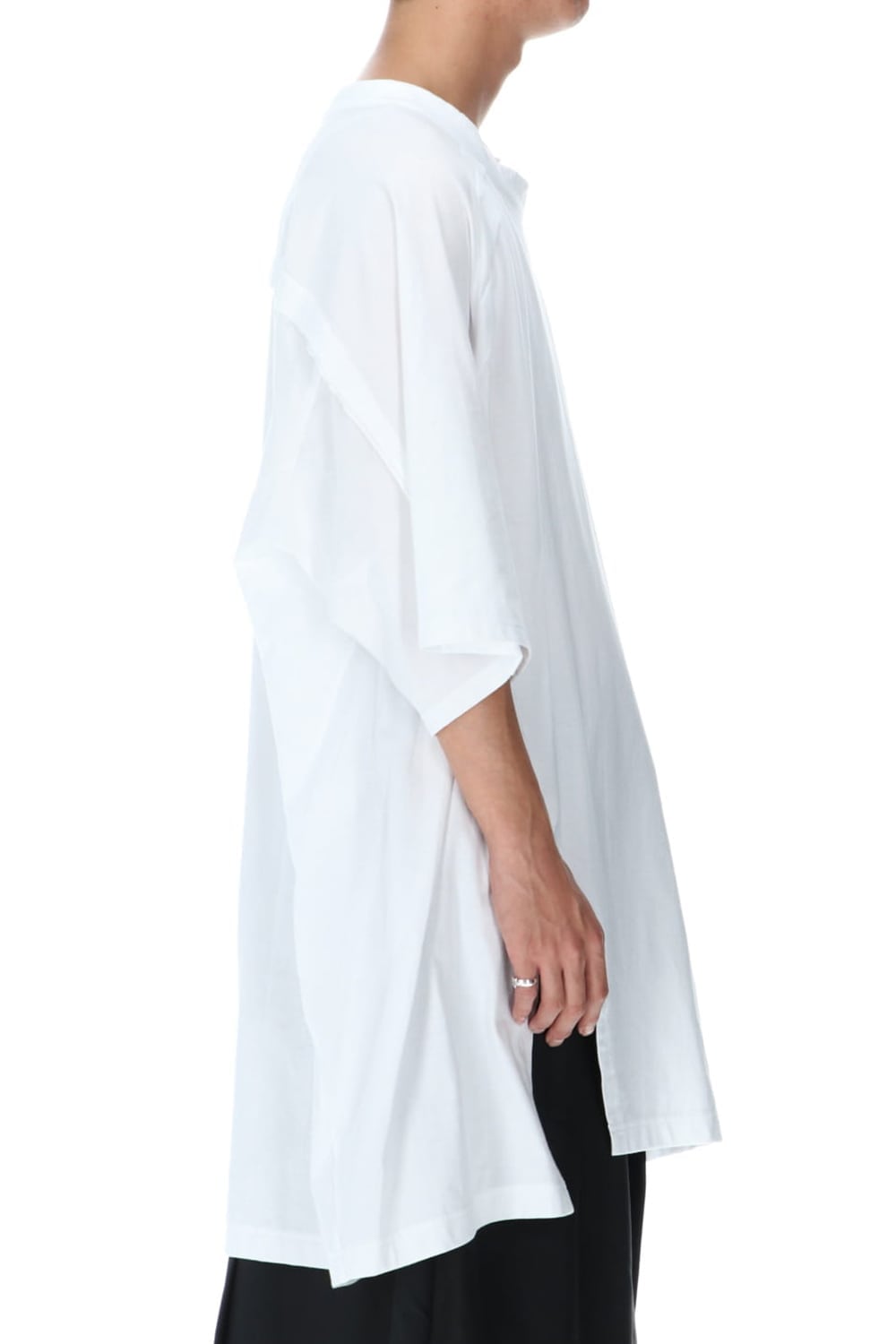 Front Raglan Slit Short Sleeve Tee White