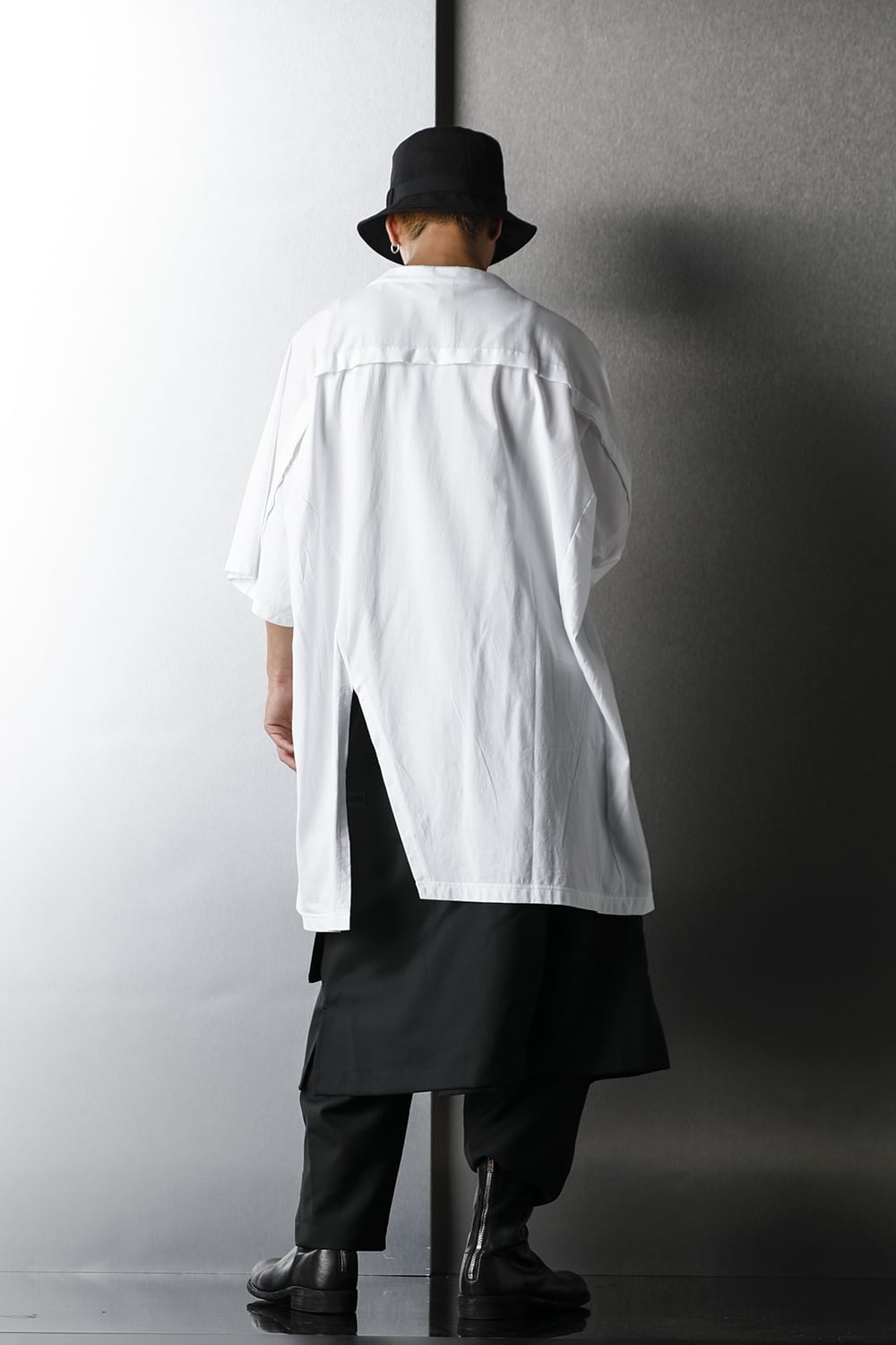 Front Raglan Slit Short Sleeve Tee White