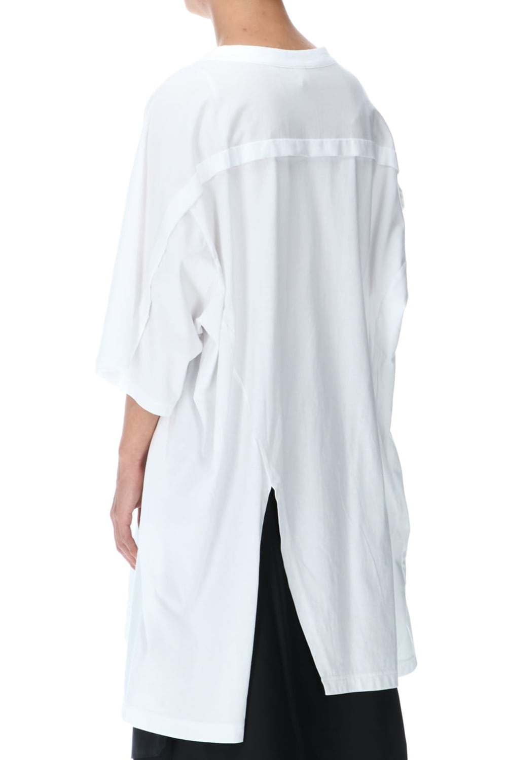 Front Raglan Slit Short Sleeve Tee White