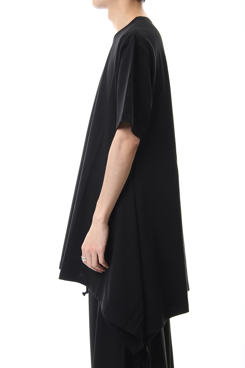 Side drape cut sew Black