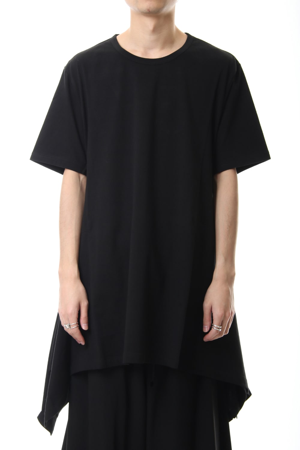 Side drape cut sew Black