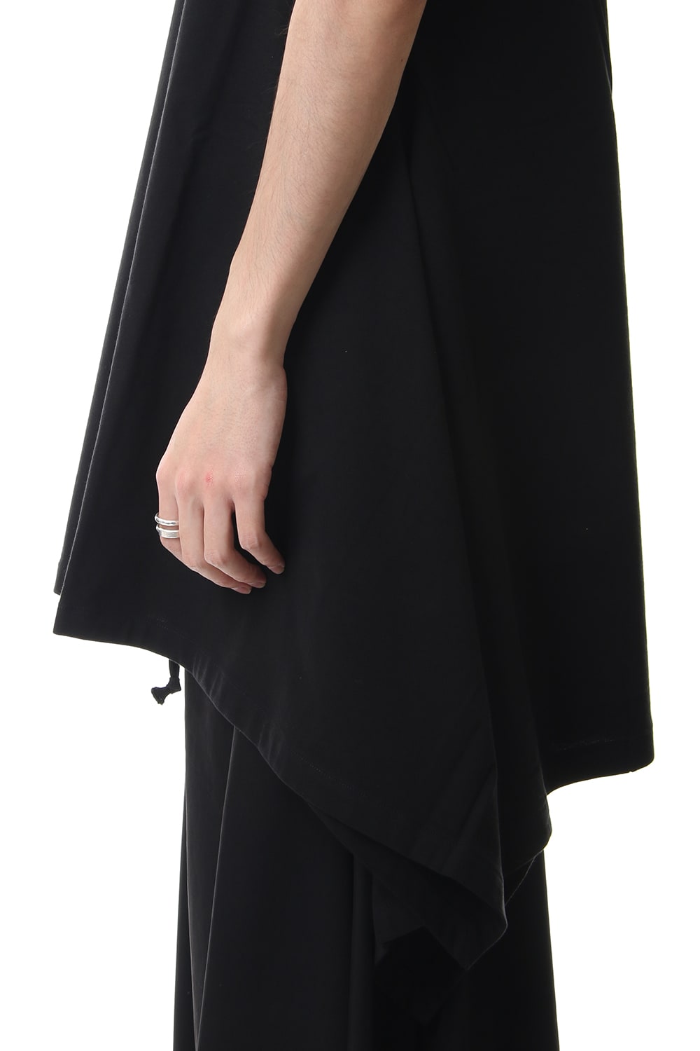 Side drape cut sew Black