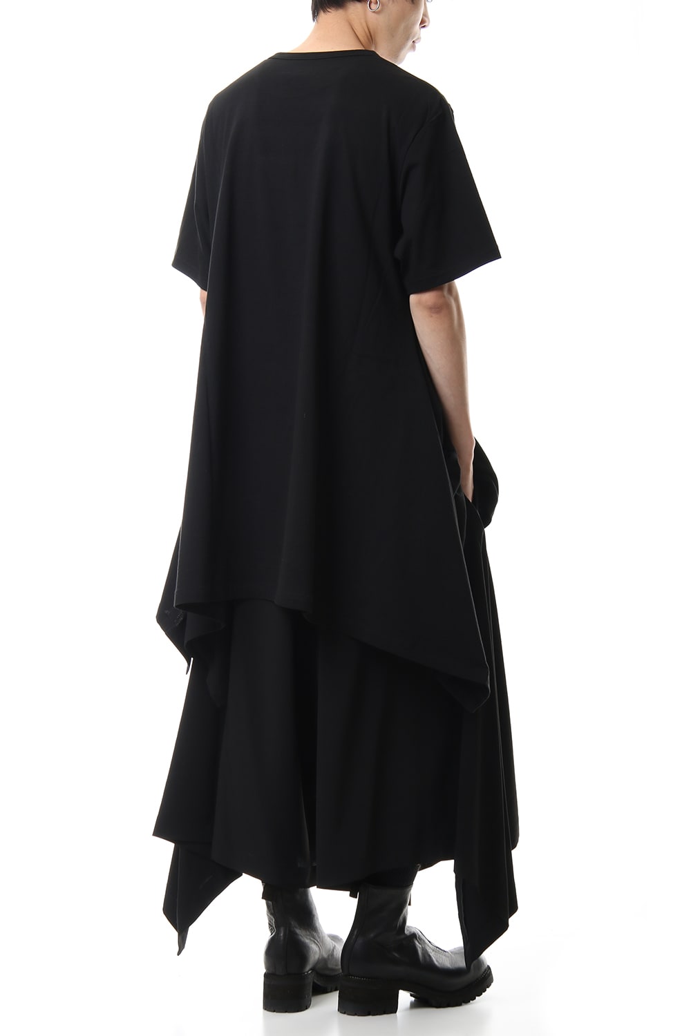 Side drape cut sew Black