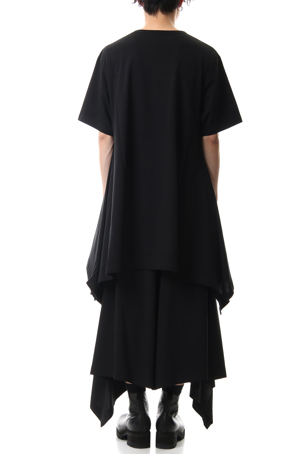 Side drape cut sew Black