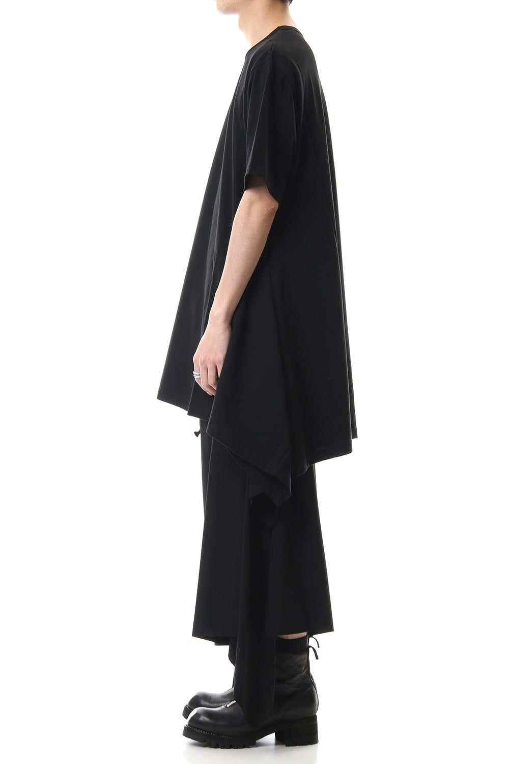 Side drape cut sew Black