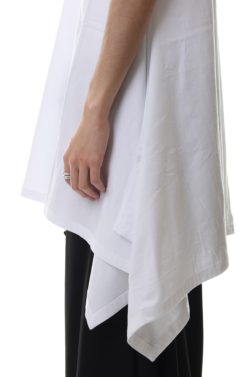 Side drape cut sew White