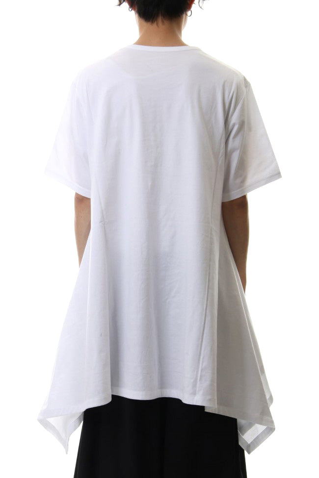 Side drape cut sew White