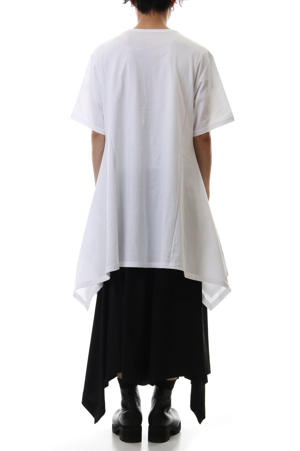 Side drape cut sew White