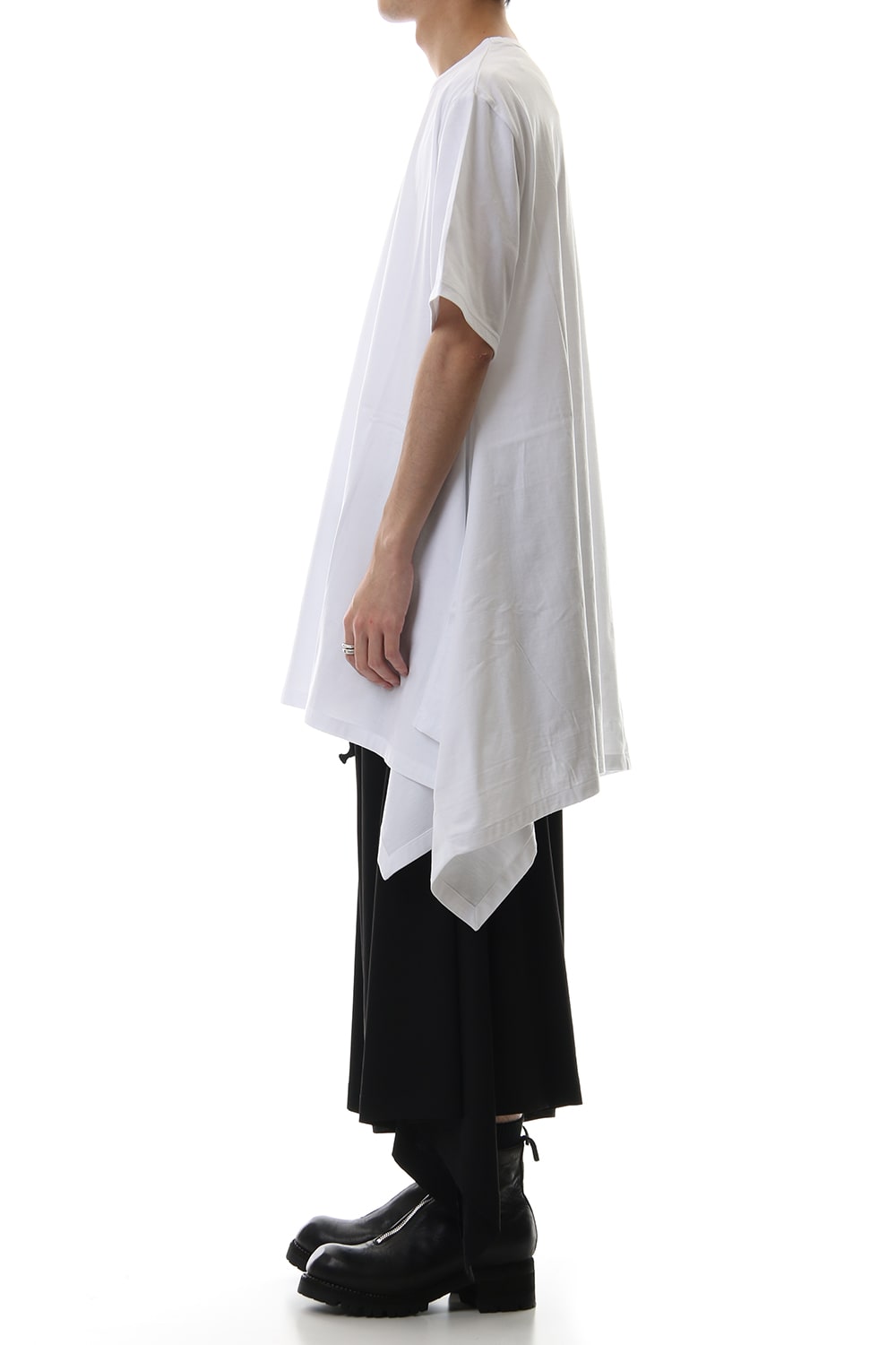 Side drape cut sew White