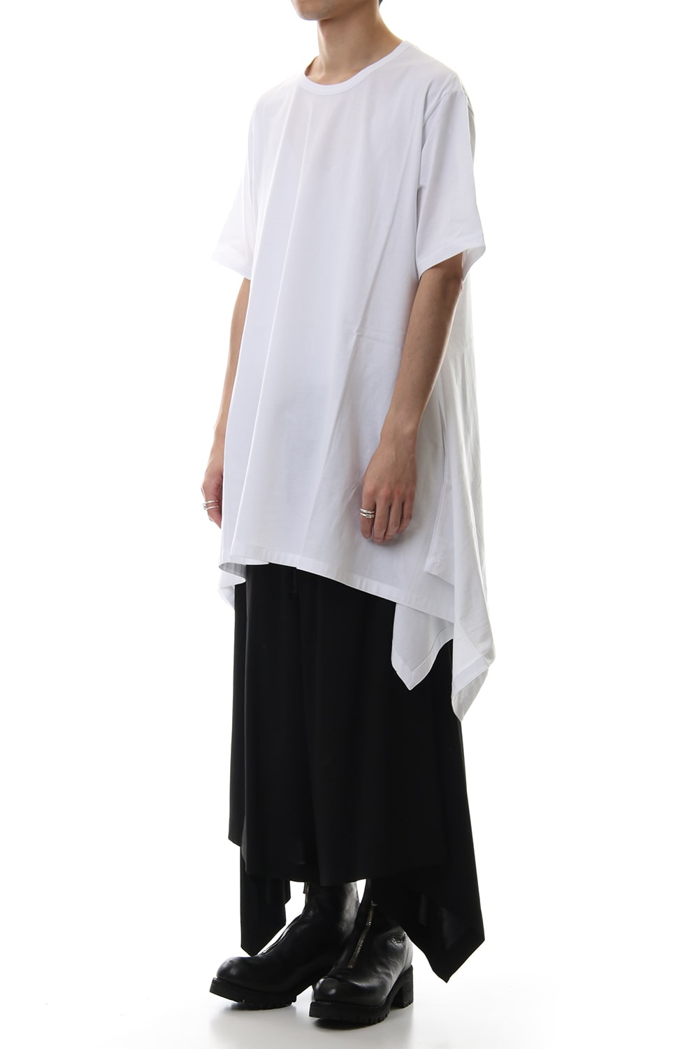 Side drape cut sew White