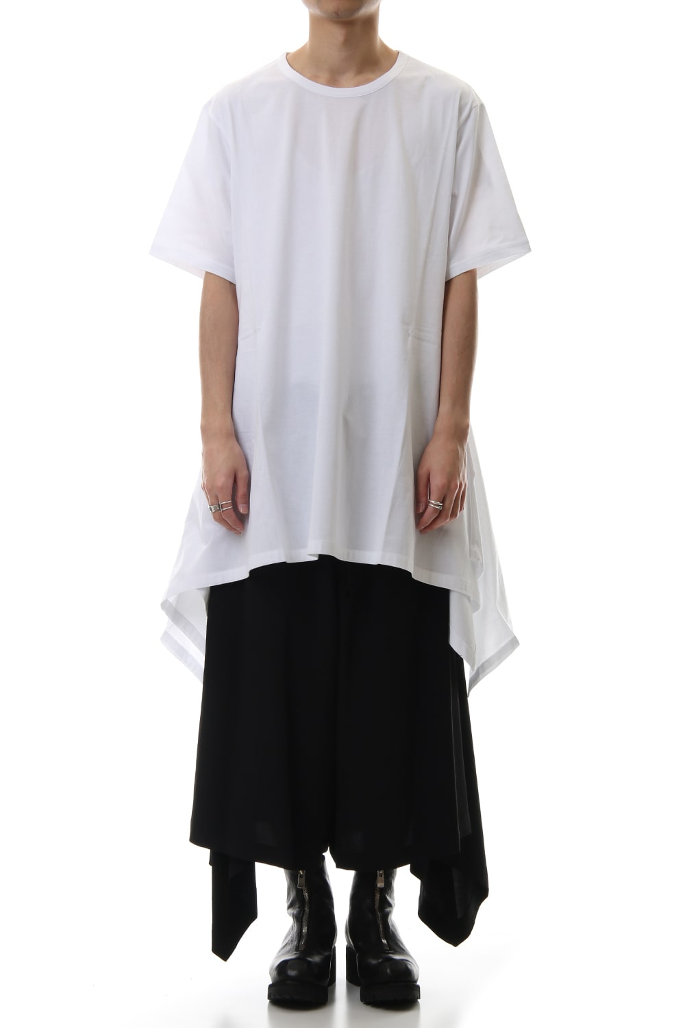 Side drape cut sew White