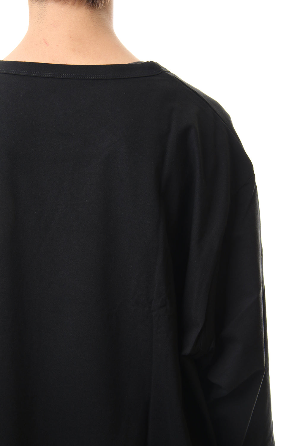 Diagonal zipper L/S cut sew Black