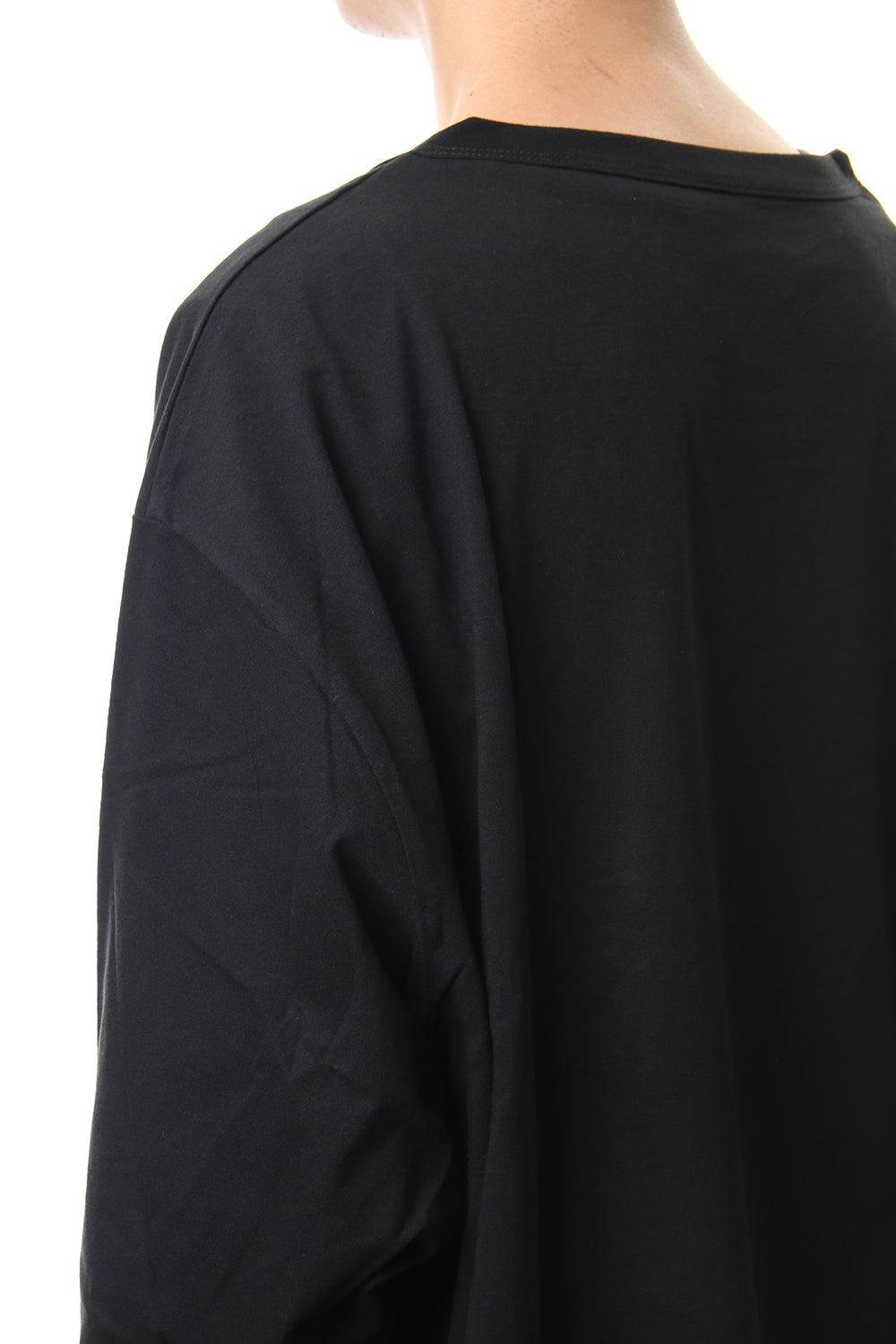 Diagonal zipper L/S cut sew Black