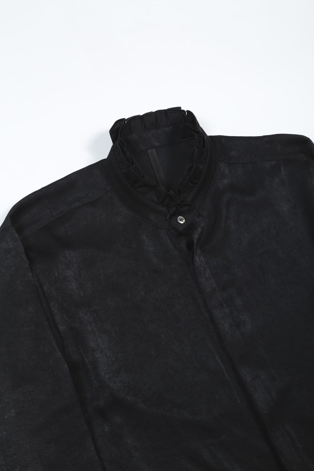 Satin Frill Shirt (Black)