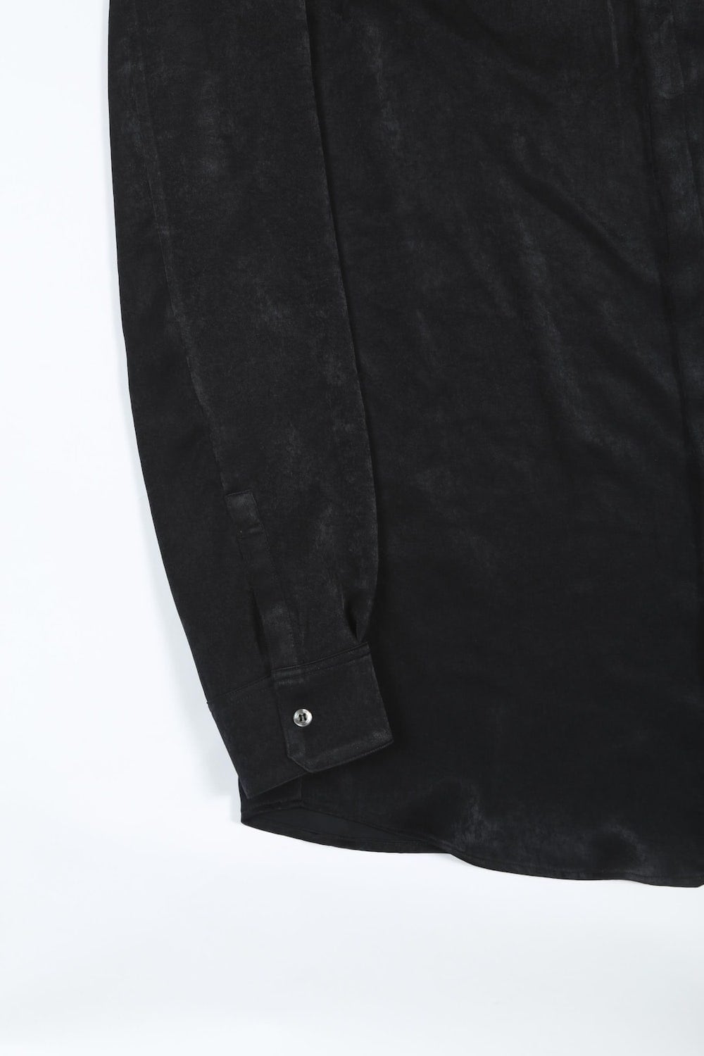 Satin Frill Shirt (Black)