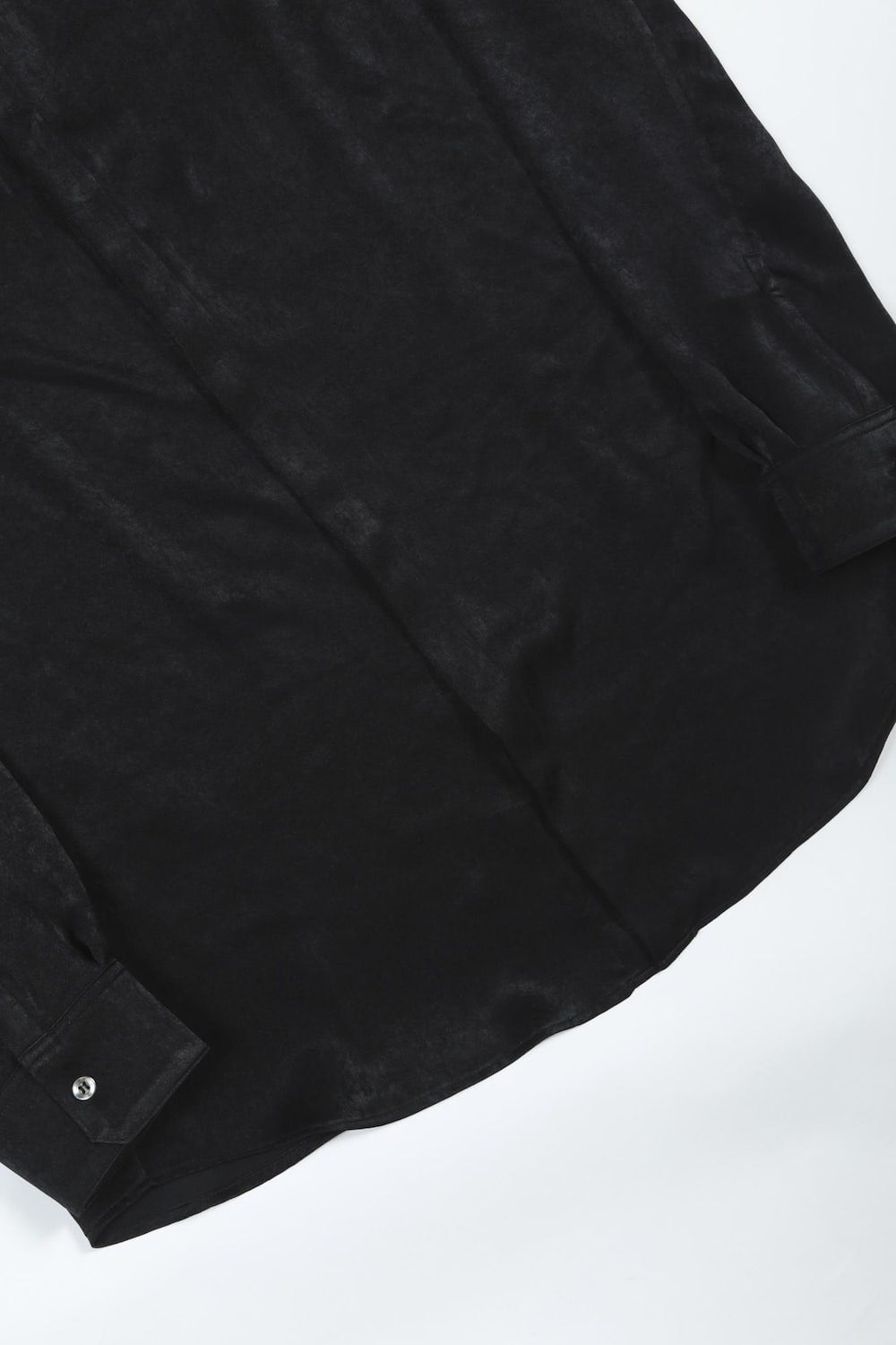 Satin Frill Shirt (Black)