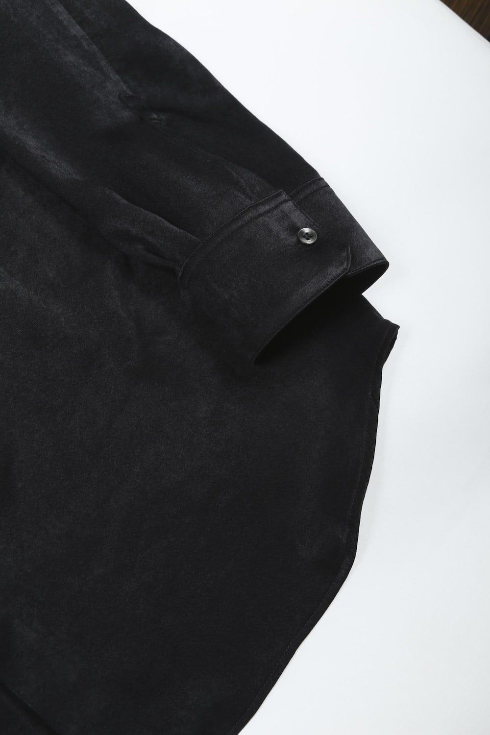 Satin Frill Shirt (Black)