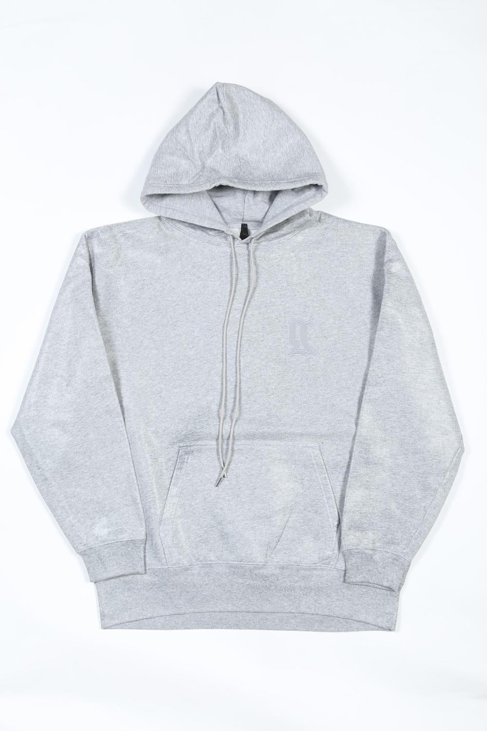 ロゴ刺繍 コーティング フーディー (ヘザーグレイ)