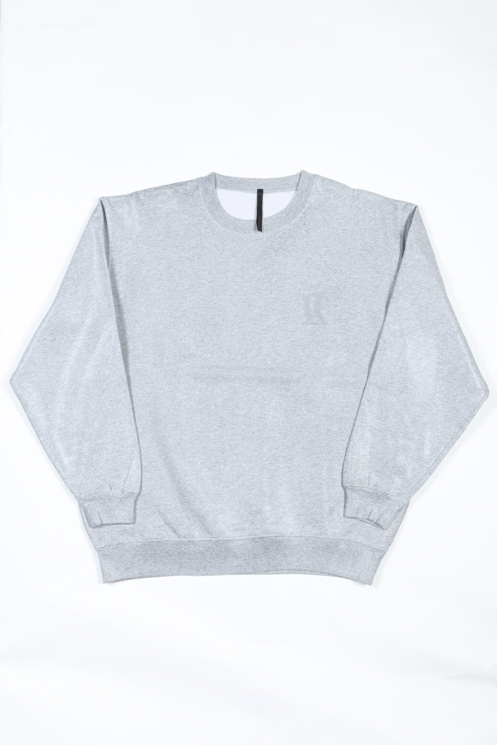 ロゴ刺繍 コーティングスウェット プルオーバー (ヘザーグレイ)