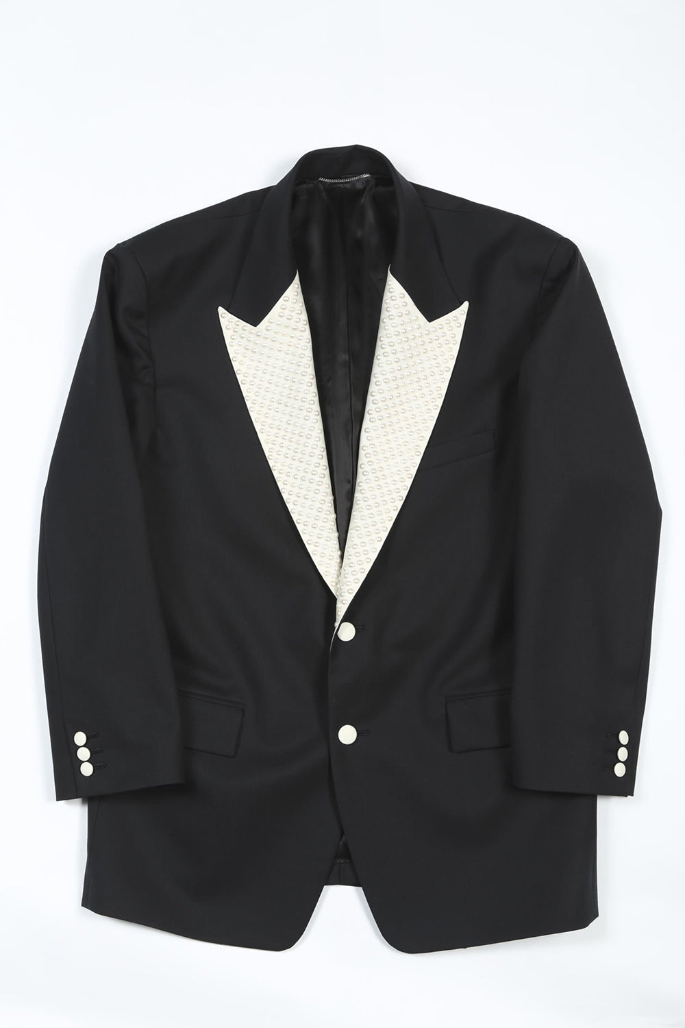 Bijou Lapel Daddy Jcaket (Black×Cream)