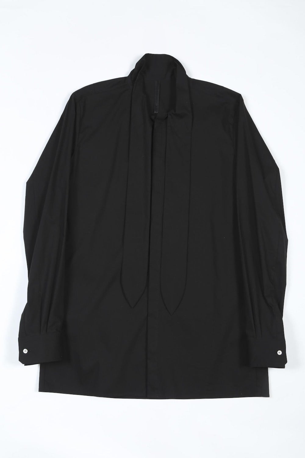 Broadcloth Ribbon Shirt (Black)