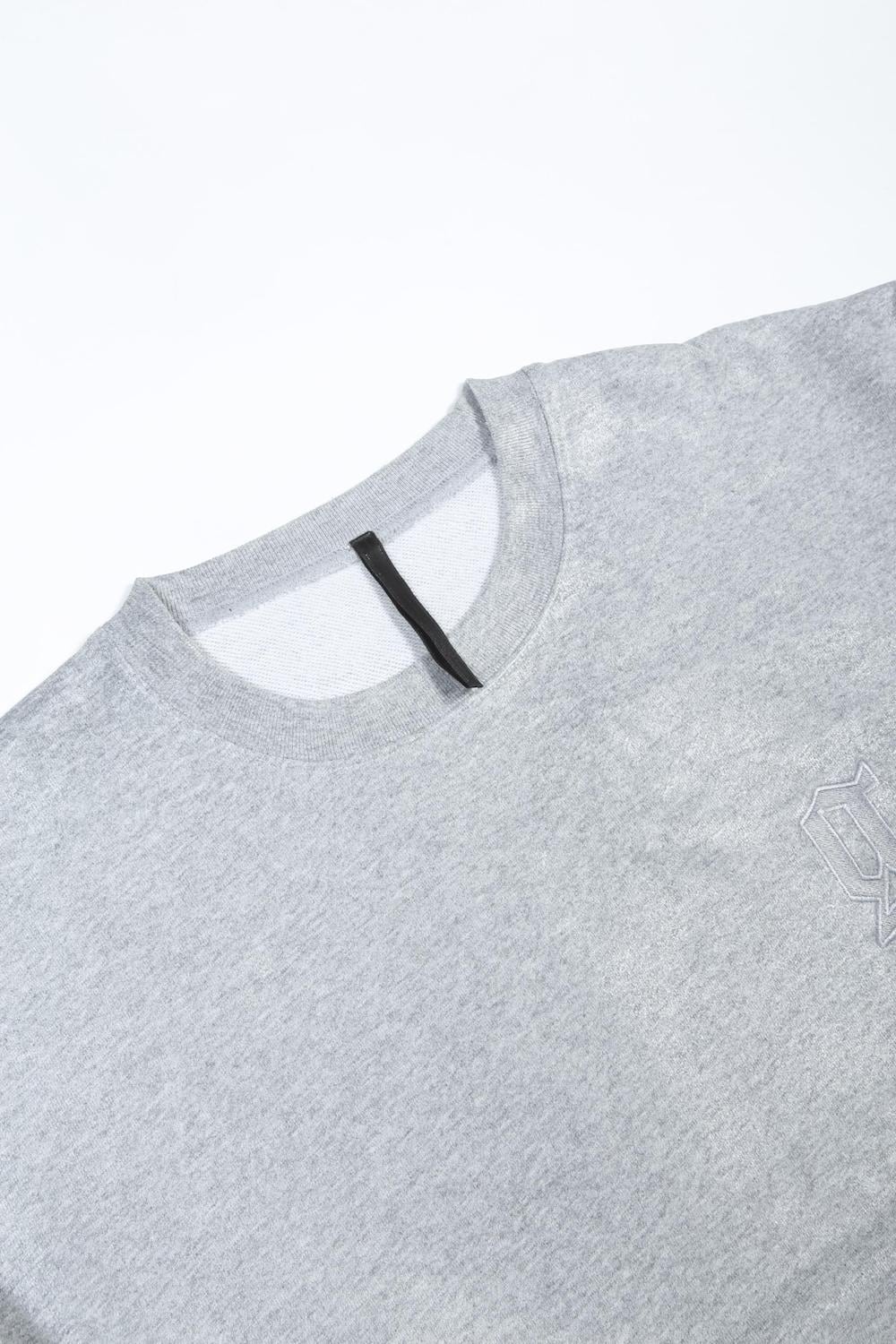 ロゴ刺繍 コーティングスウェット プルオーバー (ヘザーグレイ)