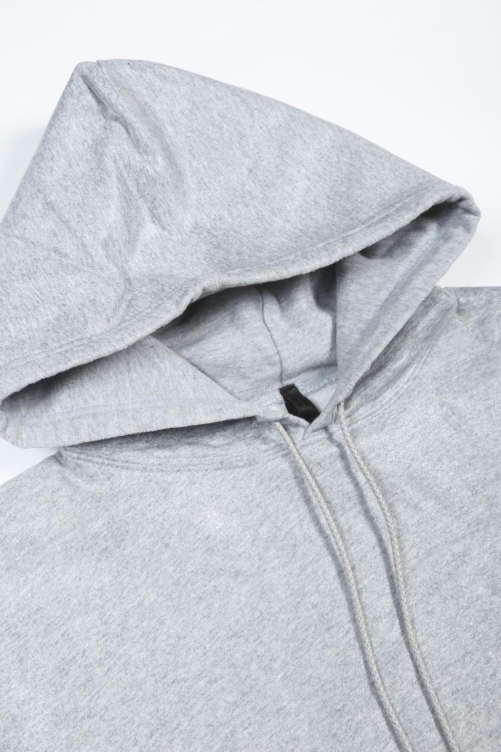 ロゴ刺繍 コーティング フーディー (ヘザーグレイ)