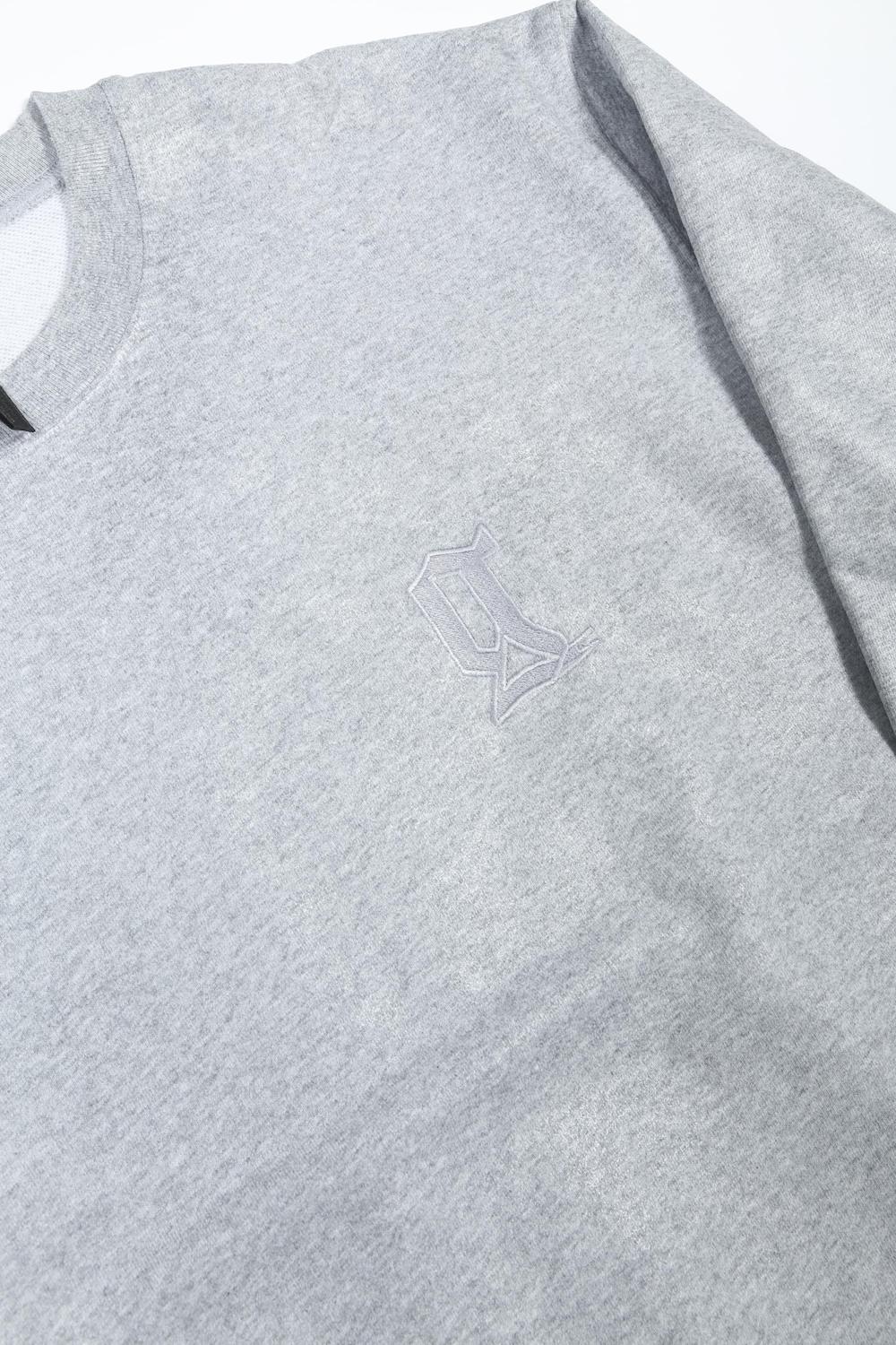 ロゴ刺繍 コーティングスウェット プルオーバー (ヘザーグレイ)