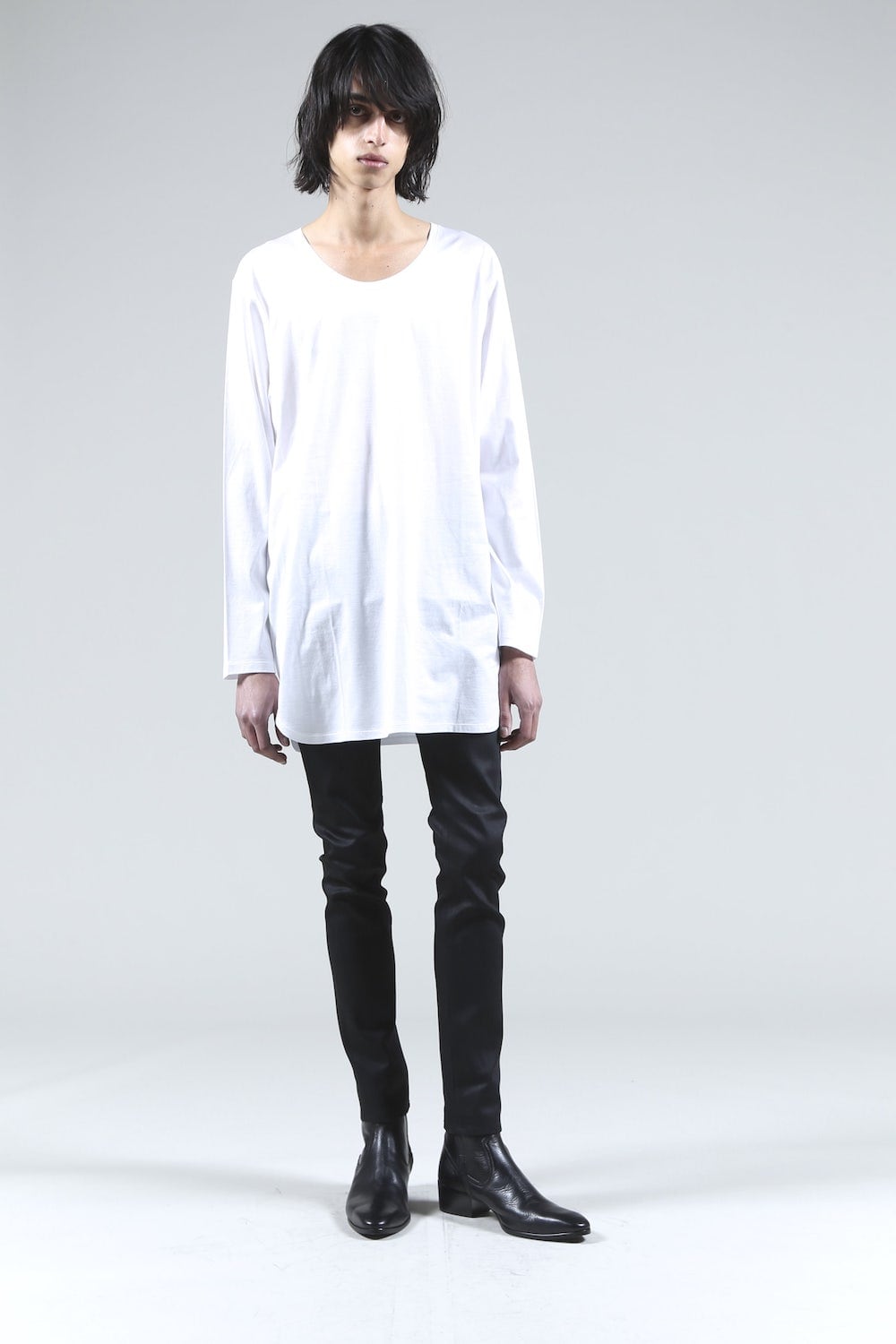 ロングスリーブ ラウンドTシャツ (オフホワイト)